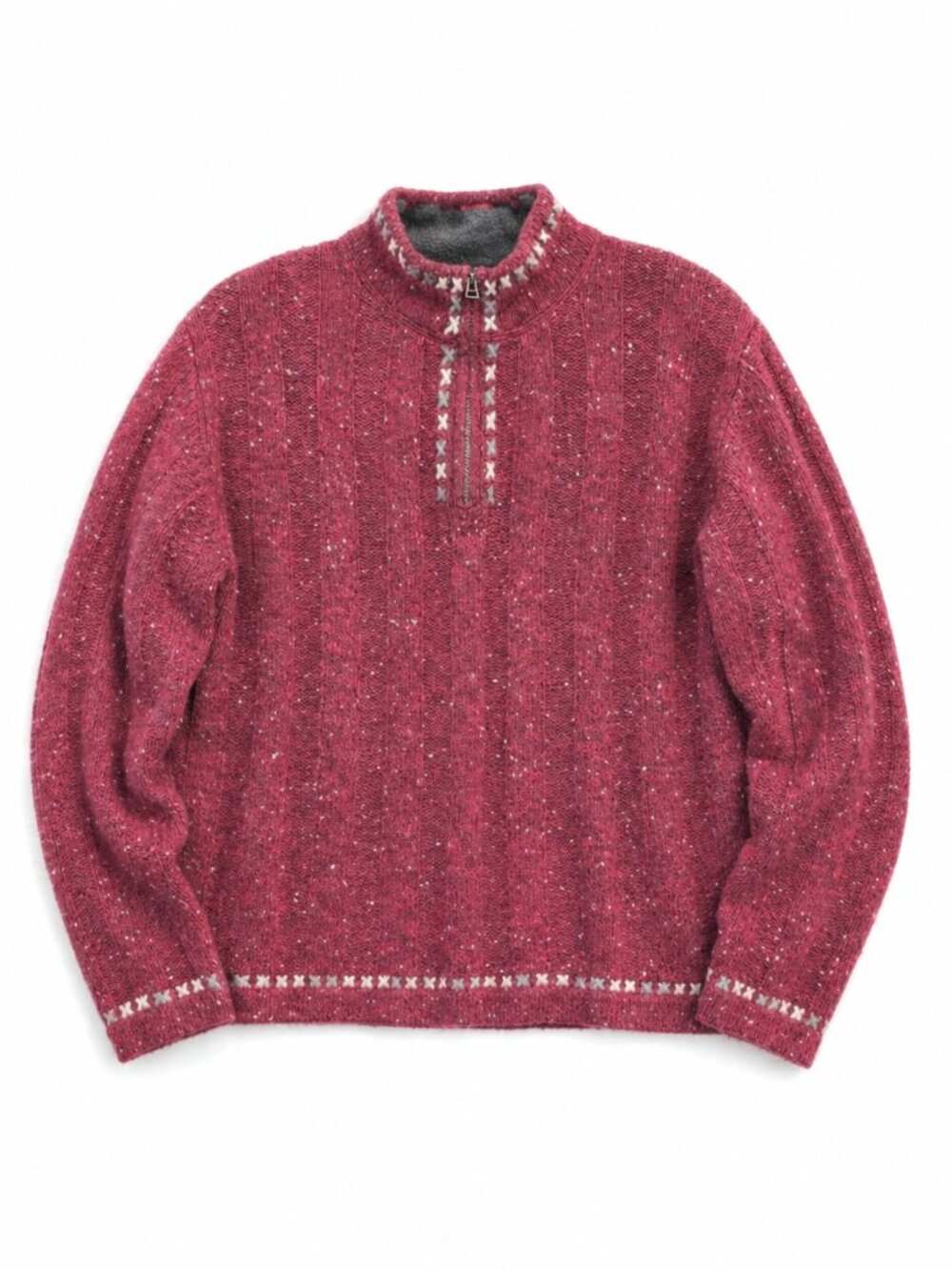Woolrich Women's Heather Ruby Quarter Zip Sweater, Size Medium